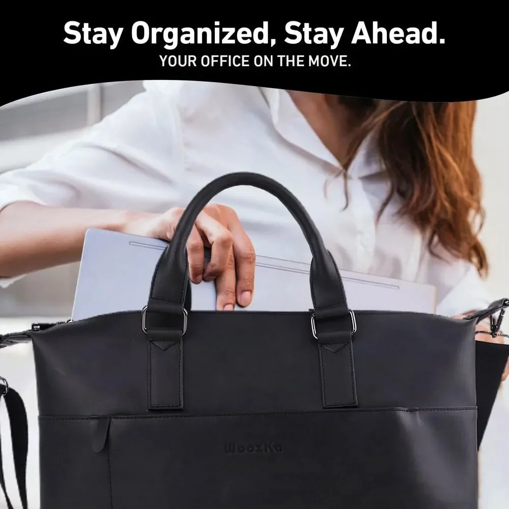 Laptop Bag Vegan Leather Messenger Shoulder Bag - 15.6